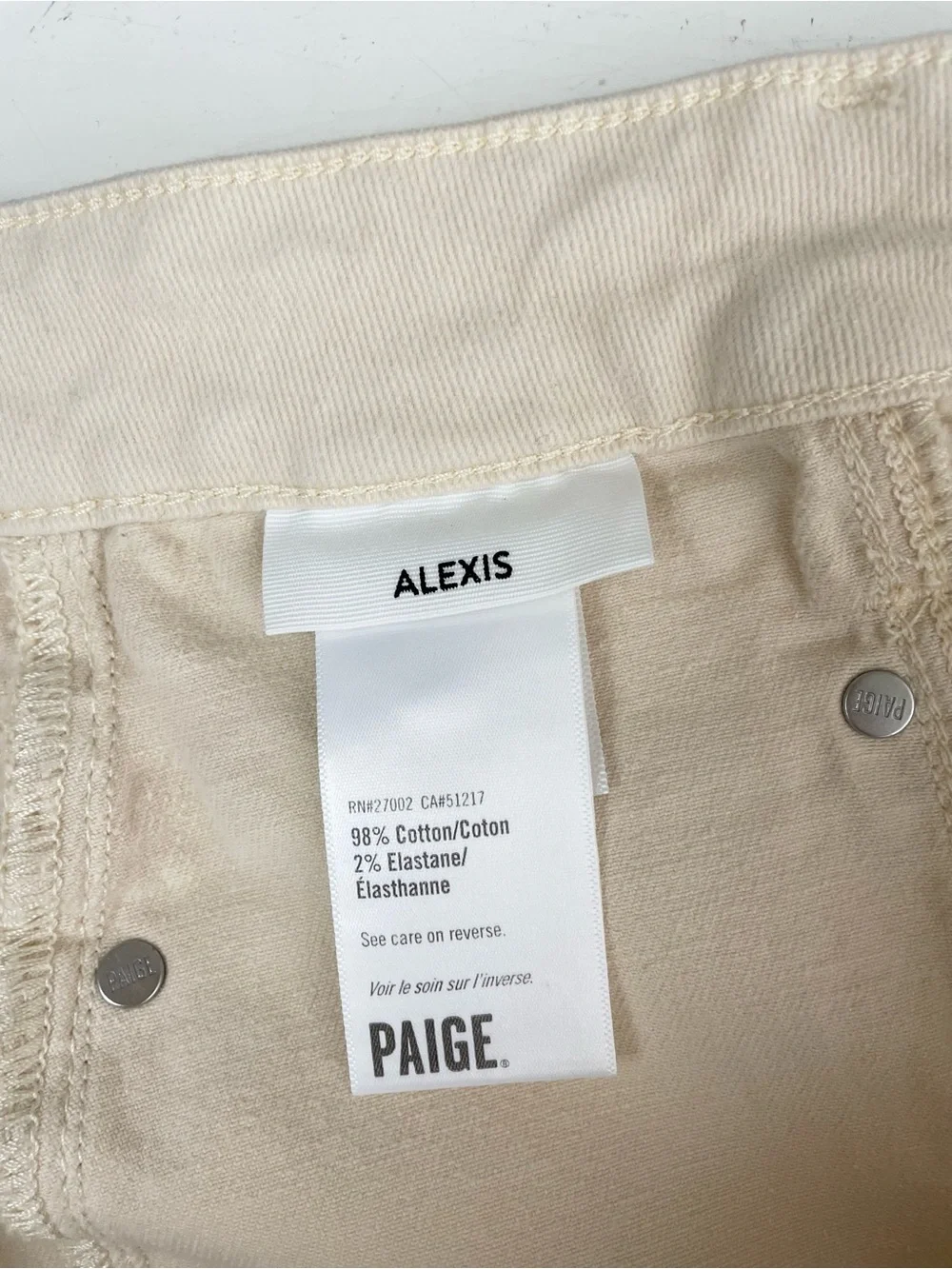 Paige ALEXIS High Waist Ankle Barrel Cargo Jeans Blonde Sand Sz 28